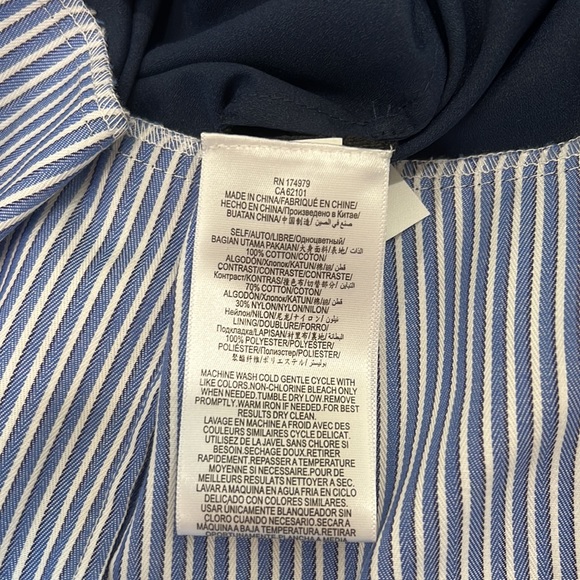 New BCBGMaxAzria Kaylin Striped Shirt Lace Bodice Dress - Picture 12 of 12